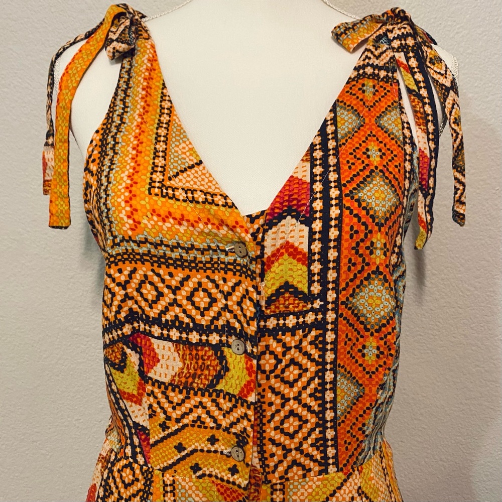Haute Hippie Boho Tribal Print Wide Leg Jumpsuit Size XS - Picture 5 of 6